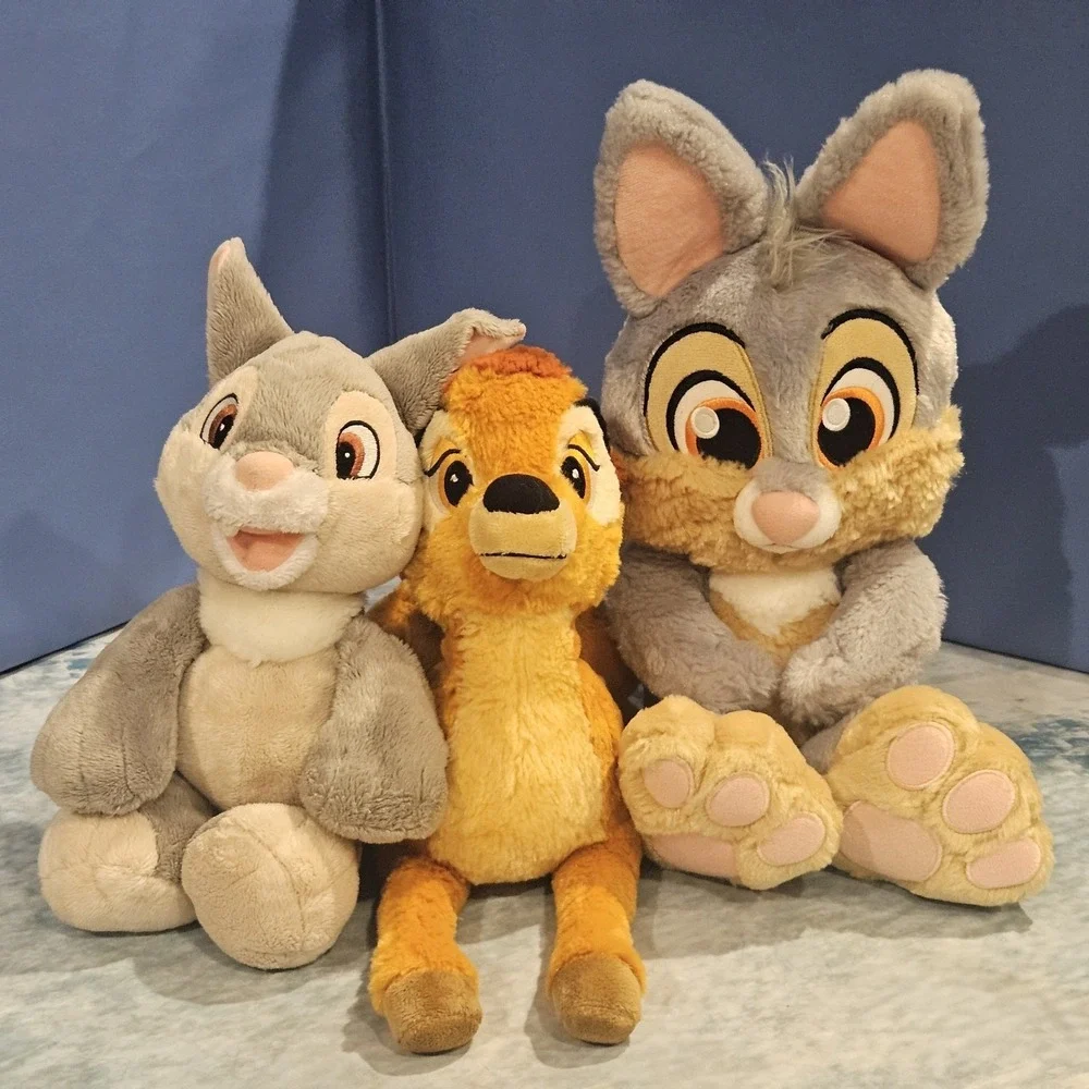 Disney‎ Bambi & 2 Thumper Plush Lot Disney Store Big Feet Bunny Set